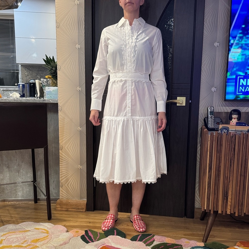 Tory Burch White Long Sleeve Dress